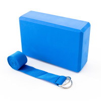 Набор для йоги 2в1 блок для йоги + ремень для йоги OSPORT Set 26 (n-0057) Синий Набор для йоги 2в1 блок для йоги + ремень для йоги OSPORT Set 26 (n-0057) Синий
