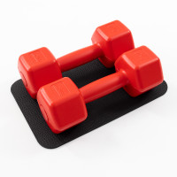 Гантели для фитнеса пластиковые цельные (неразборные) + коврик OSPORT Lite 2шт по 2 кг (OF-0215) Красный Гантели для фитнеса пластиковые цельные (неразборные) + коврик OSPORT Lite 2шт по 2 кг (OF-0215) Красный