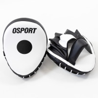 Лапы боксерские (для бокса) гнутые из кожвинила OSPORT Lite (bx-0089) Черно-белый