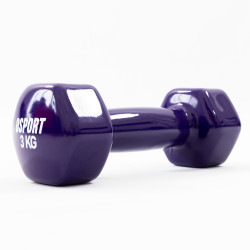 Гантель для фитнеса виниловая цельная (неразборная) OSPORT Profi 3 кг (FI-0105-3) Фиолетовый Гантель для фитнеса виниловая цельная (неразборная) OSPORT Profi 3 кг (FI-0105-3) Фиолетовый