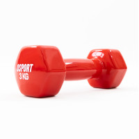 Гантель для фитнеса виниловая цельная (неразборная) OSPORT Profi 3 кг (FI-0105-3) Красный Гантель для фитнеса виниловая цельная (неразборная) OSPORT Profi 3 кг (FI-0105-3) Красный