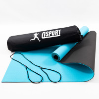 Коврик для йоги и фитнеса + чехол (мат, каремат спортивный) OSPORT Yoga ECO Pro 6мм (n-0007) Бирюзово-черный Коврик для йоги и фитнеса + чехол (мат, каремат спортивный) OSPORT Yoga ECO Pro 6мм (n-0007) Бирюзово-черный