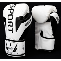 Перчатки боксерские для бокса 10 унций на липучке OSPORT кожа PU (BO-5698) Белый Перчатки боксерские для бокса 10 унций на липучке OSPORT кожа PU (BO-5698) Белый