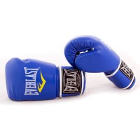 Перчатки боксерские для бокса 10 унций на липучке Everlast кожа PU (BO-3987) Синий Перчатки боксерские для бокса 10 унций на липучке Everlast кожа PU (BO-3987) Синий