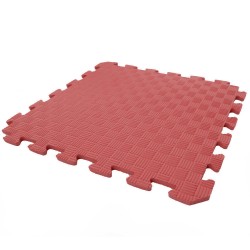 Детский игровой коврик-пазл (мат татами, ласточкин хвост) OSPORT 50cм х 50cм толщина 10мм (FI-0009) Красный
