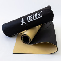 Коврик для йоги и фитнеса + чехол (мат, каремат спортивный) OSPORT ECO Friendly Pro 5 мм (n-0015) Бежево-черный Коврик для йоги и фитнеса + чехол (мат, каремат спортивный) OSPORT ECO Friendly Pro 5 мм (n-0015) Бежево-черный