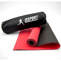 Коврик для йоги и фитнеса + чехол (мат, каремат спортивный) OSPORT Yoga ECO Pro 6мм (n-0007) Красно-черный Коврик для йоги и фитнеса + чехол (мат, каремат спортивный) OSPORT Yoga ECO Pro 6мм (n-0007) Красно-черный
