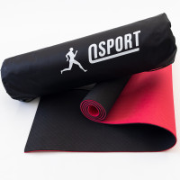 Коврик для йоги и фитнеса + чехол (мат, каремат спортивный) OSPORT Yoga ECO Pro 6мм (n-0007) Черно-красный Коврик для йоги и фитнеса + чехол (мат, каремат спортивный) OSPORT Yoga ECO Pro 6мм (n-0007) Черно-красный