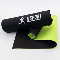 Коврик для йоги и фитнеса + чехол (мат, каремат спортивный) OSPORT Yoga ECO Pro 6мм (n-0007) Черно-салатовый Коврик для йоги и фитнеса + чехол (мат, каремат спортивный) OSPORT Yoga ECO Pro 6мм (n-0007) Черно-салатовый