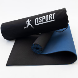 Коврик для йоги и фитнеса + чехол (мат, каремат спортивный) OSPORT Yoga ECO Pro 6мм (n-0007) Черно-синий Коврик для йоги и фитнеса + чехол (мат, каремат спортивный) OSPORT Yoga ECO Pro 6мм (n-0007) Черно-синий