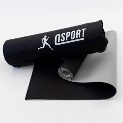 Коврик для йоги и фитнеса + чехол (мат, каремат спортивный) OSPORT Yoga ECO Pro 6мм (n-0007) Черно-серый Коврик для йоги и фитнеса + чехол (мат, каремат спортивный) OSPORT Yoga ECO Pro 6мм (n-0007) Черно-серый