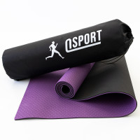Коврик для йоги и фитнеса + чехол (мат, каремат спортивный) OSPORT Yoga ECO Pro 6мм (n-0007) Фиолетово-черный Коврик для йоги и фитнеса + чехол (мат, каремат спортивный) OSPORT Yoga ECO Pro 6мм (n-0007) Фиолетово-черный