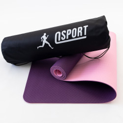 Коврик для йоги и фитнеса + чехол (мат, каремат спортивный) OSPORT Yoga ECO Pro 6мм (n-0007) Фиолетово-розовый Коврик для йоги и фитнеса + чехол (мат, каремат спортивный) OSPORT Yoga ECO Pro 6мм (n-0007) Фиолетово-розовый