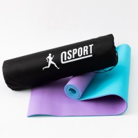 Коврик для йоги и фитнеса + чехол (мат, каремат спортивный) OSPORT Yoga ECO Pro 6мм (n-0007) Фиолетово-бирюзовый Коврик для йоги и фитнеса + чехол (мат, каремат спортивный) OSPORT Yoga ECO Pro 6мм (n-0007) Фиолетово-бирюзовый